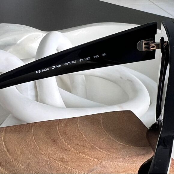 RAY-BAN ZENA BIO-BASED Frame Polished Black Dark Grey Lenses - Picture 4 of 9